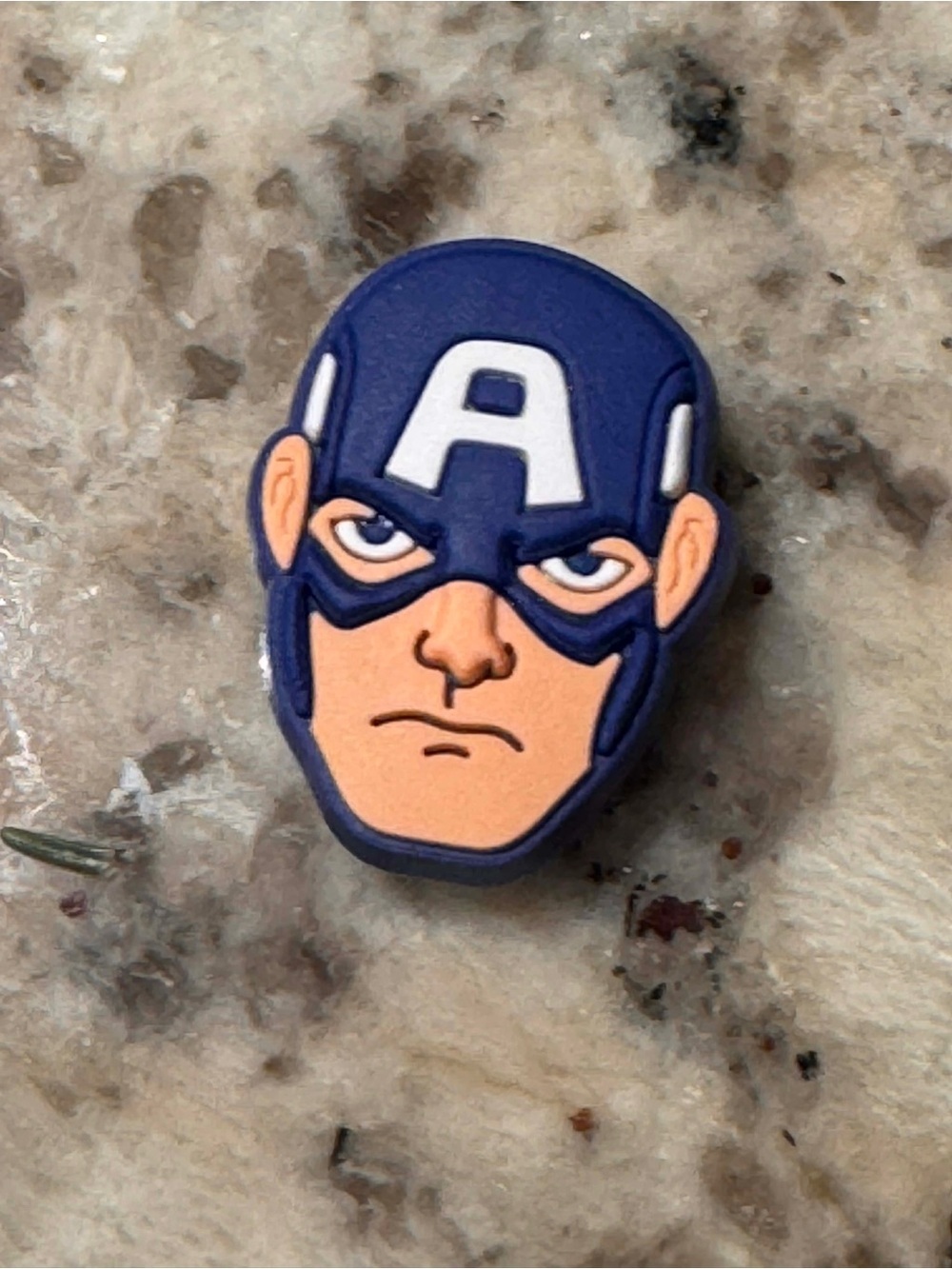 CROC CHARM Avenger Captain America Blue and Flesh Tone Shoe Charm